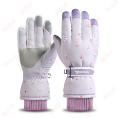 purple cake bear ski gloves